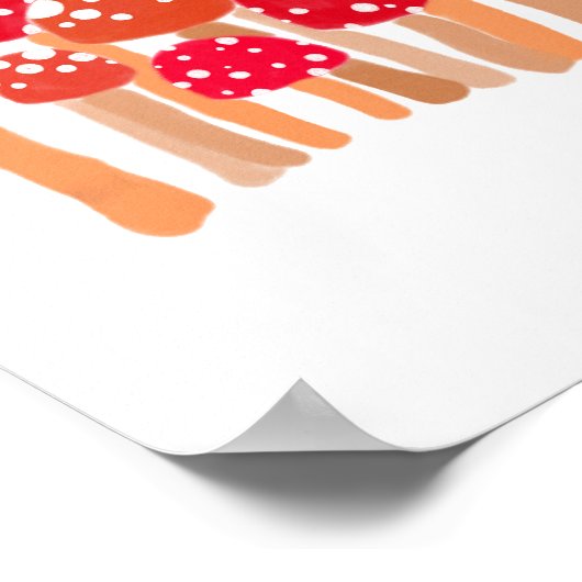 かわいいきのこのパッチポスター ポスター (角)