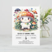 かわいいきのこの誕生日パーティー招待状 招待状 (スタンド正面)
