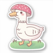 かわいいきのこアヒル シール (正面)