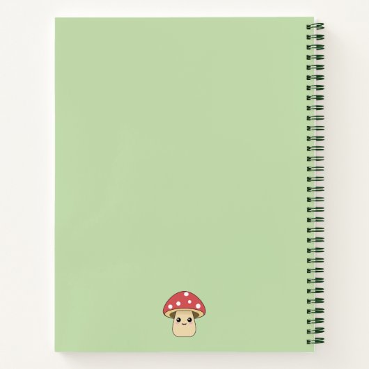かわいいきのこグリーン ノートブック (裏面)