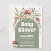 かわいいきのこ水彩ベイビーシャワー招待状 招待状 (正面)