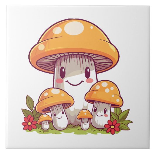かわいいきのこ狩り タイル (正面)