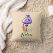 かわいいきのこ＋かたつむりのフォレストコテージコア クッション (ブランケット)