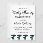 かわいいきのこ ニュートラル ベビーシャワー 招待状 (正面)