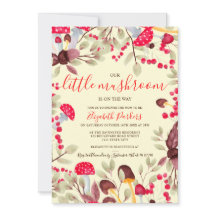 かわいいきのこ 水彩 ルーラル フォレスト ベイビー シャワー