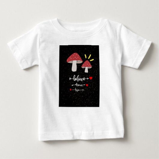 かわいいきのこTシャツ ベビーTシャツ (正面)