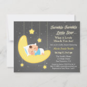 かわいいきらきら光る小さな星のベビーシャワー 招待状 (正面)