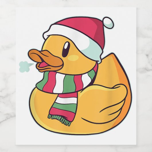 かわいいきらめくアヒルのワインラベル ワインラベル (シングルラベル)