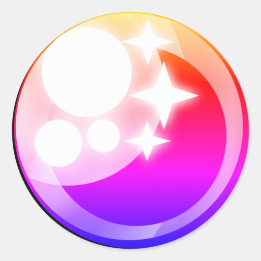 かわいいきらめくスタイルanime eonステッカー ラウンドシール (正面)