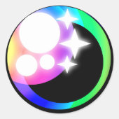 かわいいきらめくスタイルanime eonステッカー ラウンドシール (正面)