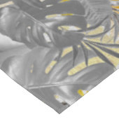 かわいいきらめくフクロウ – 目&グレー葉イエロー テーブルクロス (アングル)