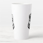 かわいいくておもしろいチーズおろし器の帽子をかぶった熊 カフェラテマグ (正面)