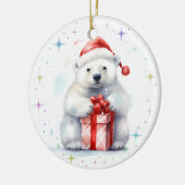 かわいいくまのクリスマス　孫娘 セラミックオーナメント (左)
