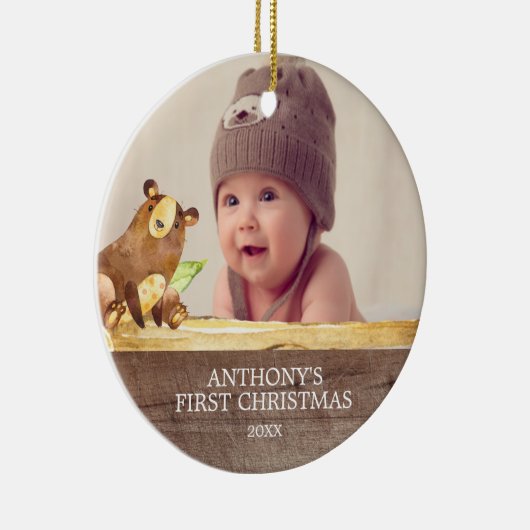 かわいいくまのベビーの第1写真のクリスマスのオーナメント セラミックオーナメント (右)