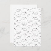 かわいいくまの図解入りの、写真付きのなヴィンテージの芸術パターン サンキューカード (正面/裏面)