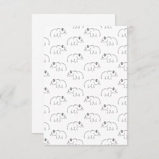 かわいいくまの図解入りの、写真付きのなヴィンテージの芸術パターン サンキューカード (正面/裏面)