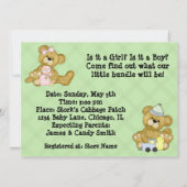 かわいいくまの性はパーティーを明らかにします 招待状 (裏面)