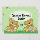 かわいいくまの性はパーティーを明らかにします 招待状 (正面/裏面)