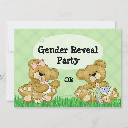 かわいいくまの性はパーティーを明らかにします 招待状 (正面)