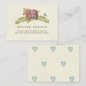 かわいいくまの男の子のおむつのラッフルのエンクロージャカード エンクロージャーカード (正面/裏面)