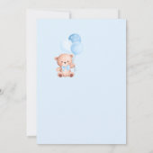 かわいいくまの赤ちゃんのシャワー　青い crest の水 招待状 (裏面)