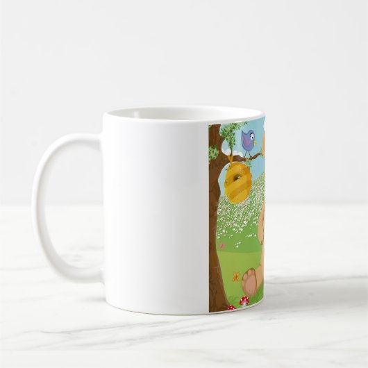 かわいいくまの食べ物の蜂蜜 コーヒーマグカップ (左)