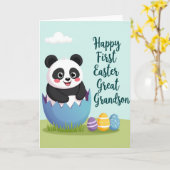 かわいいくまの1歳の誕生日カード カード (黄色い花)
