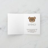 かわいいくまの1歳の誕生日フォト折りたたみカード 招待状 (内部)