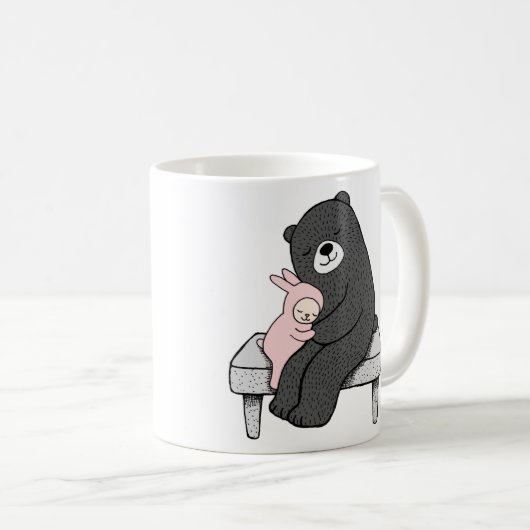 かわいいくま及びバニーのマグのカスタムでパーソナライズな一流のマグ コーヒーマグカップ (正面右)