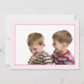 かわいいくま-ピンクは誕生日の招待状を結び付けます 招待状 (裏面)