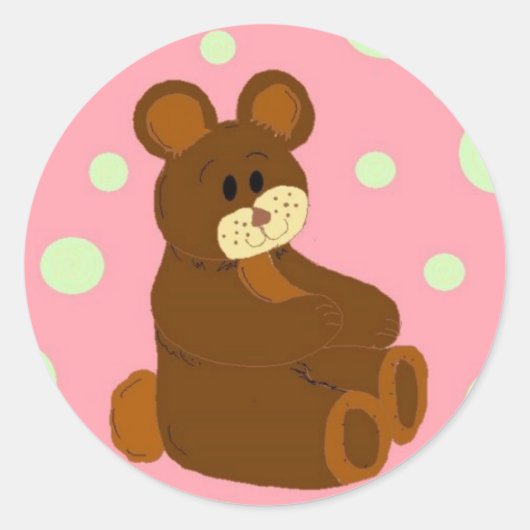 かわいいくま ラウンドシール (正面)