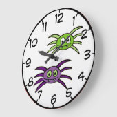かわいいくものハロウィンの柱時計 ラージ壁時計 (傾斜)