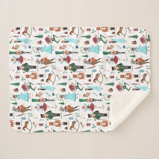 かわいいくるみクラッカークリスマスホリデーシェルパブランケット シェルパブランケット (正面(横))