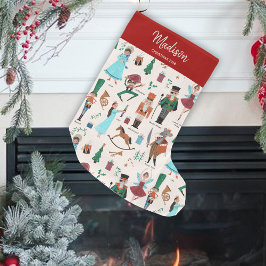 かわいいくるみクラッカーパターンクリスマスストッキング ラージクリスマスストッキング