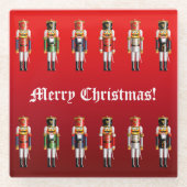 かわいいくるみ割りの戦わない兵隊の軍隊 ガラスコースター (正面)