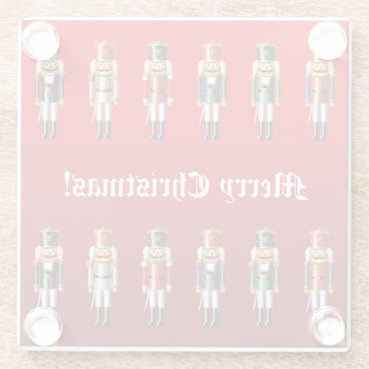 かわいいくるみ割りの戦わない兵隊の軍隊 ガラスコースター (裏面)