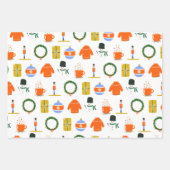 かわいいくるみ割りカークリスマスホリデーギフト ラッピングペーパーシート (正面2)