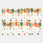 かわいいくるみ割りカークリスマスホリデーギフト ラッピングペーパーシート (正面)