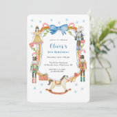 かわいいくるみ割りクリスマスガール誕生日 招待状 (スタンド正面)