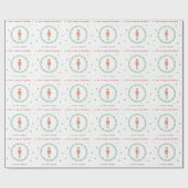 かわいいくるみ割りクリスマスピンクモダンの家族 ラッピングペーパー (フラット)