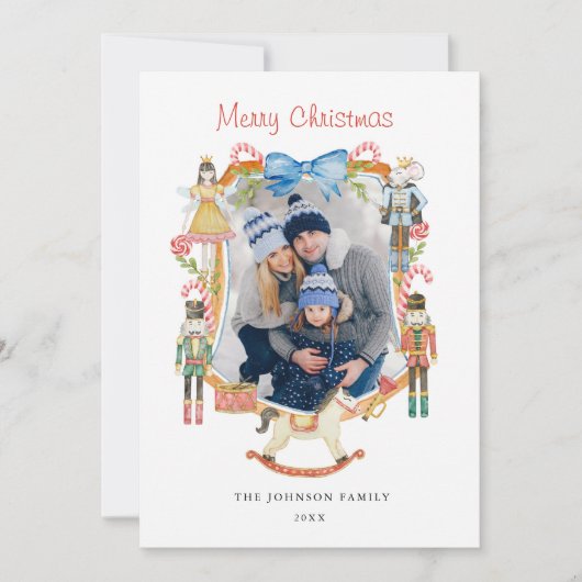 かわいいくるみ割りクリスマスフォトフレーム シーズンカード (正面)