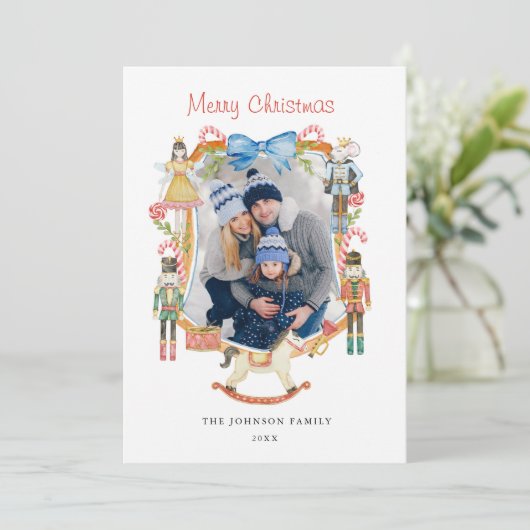 かわいいくるみ割りクリスマスフォトフレーム シーズンカード (スタンド正面)