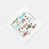 かわいいくるみ割りバレエのクリスマス スタンダードランチョンナプキン (角)