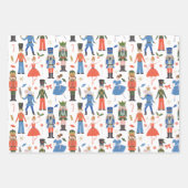 かわいいくるみ割りバレエパターンクリスマス ラッピングペーパーシート (正面)