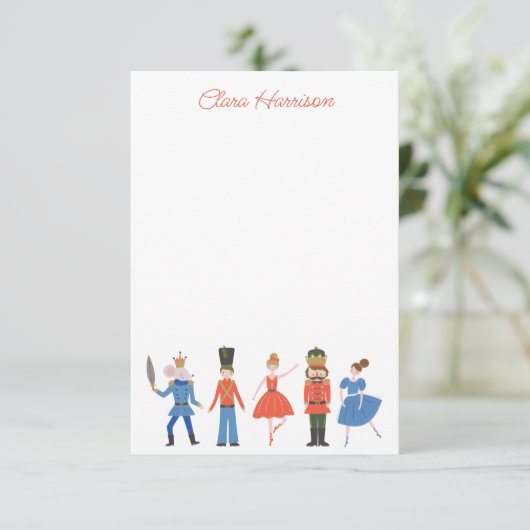 かわいいくるみ割りパーソナライズされたクリスマス サンキューカード (スタンド正面)