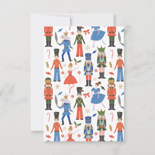 かわいいくるみ割りパーソナライズされたクリスマス サンキューカード (裏面)