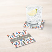 かわいいくるみ割りパーソナライズされたクリスマス スクエアペーパーコースター (インサイチュ)