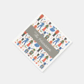 かわいいくるみ割りパーソナライズされたクリスマス スタンダードカクテルナプキン (角)