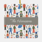 かわいいくるみ割りパーソナライズされたクリスマス セラミックオーナメント (正面)