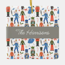 かわいいくるみ割りパーソナライズされたクリスマス セラミックオーナメント